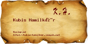Kubis Hamilkár névjegykártya